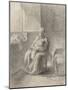 Seated Woman with a Baby by a Window, C.1824-75 (Chalk on Paper)-Jean-Francois Millet-Mounted Giclee Print