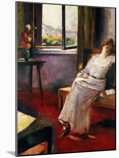 Seated Woman with a Book-Lesser Ury-Mounted Giclee Print