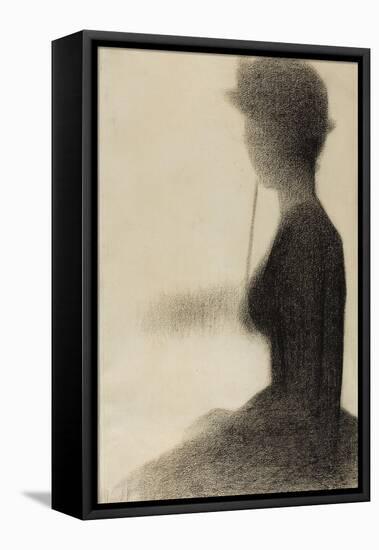 Seated Woman with a Parasol , 1884-85-Georges Pierre Seurat-Framed Stretched Canvas
