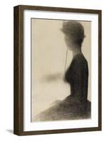 Seated Woman with a Parasol (study, La Grande Jatte)-Georges Seurat-Framed Giclee Print