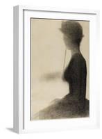 Seated Woman with a Parasol (study, La Grande Jatte)-Georges Seurat-Framed Giclee Print