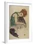 Seated Woman with Bent Knee, 1917-Egon Schiele-Framed Giclee Print