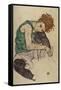 Seated Woman with Bent Knee, 1917-Egon Schiele-Framed Stretched Canvas