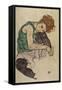 Seated Woman with Bent Knee, 1917-Egon Schiele-Framed Stretched Canvas