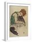 Seated Woman with Bent Knee, 1917-Egon Schiele-Framed Giclee Print