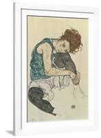 Seated Woman with Bent Knee-Egon Schiele-Framed Giclee Print