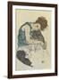 Seated Woman with Bent Knee-Egon Schiele-Framed Giclee Print