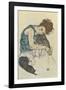 Seated Woman with Bent Knee-Egon Schiele-Framed Giclee Print