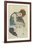 Seated Woman with Bent Knee-Egon Schiele-Framed Giclee Print