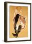 Seated Woman with Black Stockings; Sitzendes Madchen Mit Schwarzen Strumpfen, 1911-Egon Schiele-Framed Giclee Print