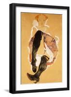 Seated Woman with Black Stockings; Sitzendes Madchen Mit Schwarzen Strumpfen, 1911-Egon Schiele-Framed Giclee Print