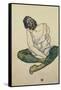 Seated Woman with Green Stockings-Egon Schiele-Framed Stretched Canvas