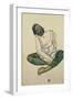 Seated Woman with Green Stockings-Egon Schiele-Framed Giclee Print