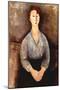 Seated woman with grey blouse-Amedeo Modigliani-Mounted Art Print