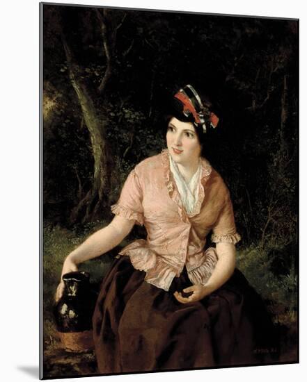 Seated Woman with Jug-William Powell Frith-Mounted Premium Giclee Print