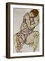 Seated Woman with Left Hand in Hair, 1914-Egon Schiele-Framed Giclee Print