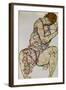 Seated Woman with Left Hand in Hair, 1914-Egon Schiele-Framed Giclee Print