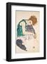 Seated Woman with Legs Drawn Up (Adele Herms), 1917-Egon Schiele-Framed Art Print