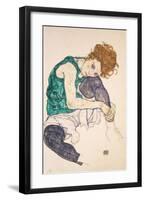 Seated Woman with Legs Drawn Up (Adele Herms), 1917-Egon Schiele-Framed Art Print