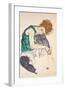 Seated Woman with Legs Drawn Up (Adele Herms), 1917-Egon Schiele-Framed Art Print