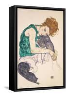 Seated Woman with Legs Drawn Up-Egon Schiele-Framed Stretched Canvas