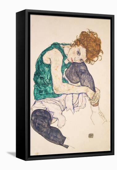 Seated Woman with Legs Drawn Up-Egon Schiele-Framed Stretched Canvas