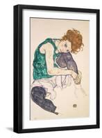 Seated Woman with Legs Drawn Up-Egon Schiele-Framed Giclee Print