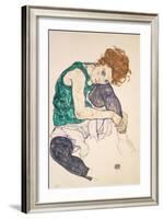 Seated Woman with Legs Drawn Up-Egon Schiele-Framed Giclee Print