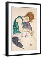 Seated Woman with Legs Drawn Up-Egon Schiele-Framed Giclee Print