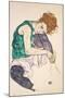 Seated Woman with Legs Drawn Up-Egon Schiele-Mounted Giclee Print