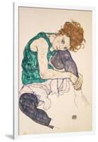 Seated Woman with Legs Drawn Up-Egon Schiele-Framed Giclee Print