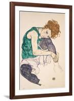 Seated Woman with Legs Drawn Up-Egon Schiele-Framed Giclee Print