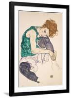 Seated Woman with Legs Drawn Up-Egon Schiele-Framed Giclee Print