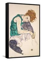 Seated Woman with Legs Drawn Up-Egon Schiele-Framed Stretched Canvas