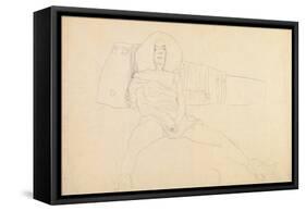 Seated Woman with Legs Spread-Gustav Klimt-Framed Stretched Canvas