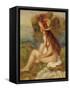 Seated Woman with Straw Hat-Pierre-Auguste Renoir-Framed Stretched Canvas