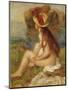 Seated Woman with Straw Hat-Pierre-Auguste Renoir-Mounted Giclee Print