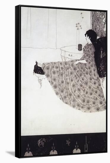 Seated Woman-Aubrey Beardsley-Framed Stretched Canvas