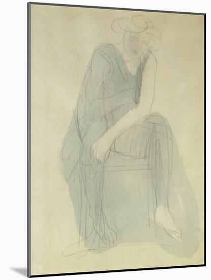 Seated Woman-Auguste Rodin-Mounted Giclee Print