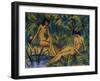 Seated Women by Water; Sitzende Madchen Am Wasser, C. 1914-16-Otto Muller or Mueller-Framed Premium Giclee Print