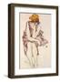 Seated Young Lady-Egon Schiele-Framed Art Print