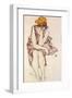 Seated Young Lady-Egon Schiele-Framed Art Print