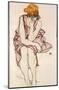Seated Young Lady-Egon Schiele-Mounted Art Print