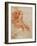 Seated Young Male Nude and Two Arm Studies, Ca 1510-1511-Michelangelo Buonarroti-Framed Giclee Print