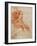 Seated Young Male Nude and Two Arm Studies, Ca 1510-1511-Michelangelo Buonarroti-Framed Giclee Print