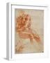 Seated Young Male Nude and Two Arm Studies, Ca 1510-1511-Michelangelo Buonarroti-Framed Giclee Print