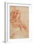 Seated Young Male Nude and Two Arm Studies (Recto)-Michelangelo Buonarroti-Framed Giclee Print