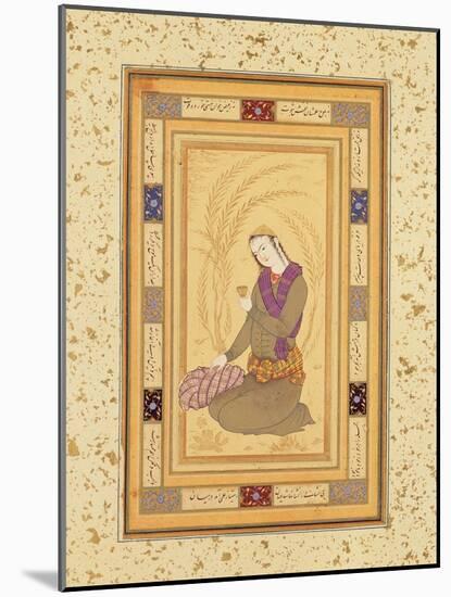 Seated Youth Holding a Cup, from the Large Clive Album, C.1610-20-Persian School-Mounted Giclee Print