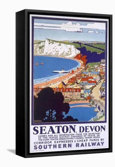 Seaton, Devon, Poster Advertising Southern Railway-Kenneth Shoesmith-Framed Stretched Canvas