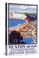 Seaton, Devon, Poster Advertising Southern Railway-Kenneth Shoesmith-Stretched Canvas